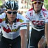 Kim Kirchen et Andy Schleck � l'arriv�e des championnats nationaux 2008 sur route